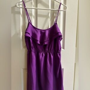 Forever 21 Purple Ruffle Spaghetti Strap Dress